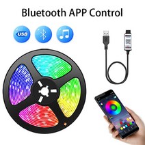 RGB 5050 Led 스트립 라이트 블루투스 앱 5V USB 유연한 리본 다이오드 TV 게이밍 룸 장식용, 01 Bluetooth Control_05 5m