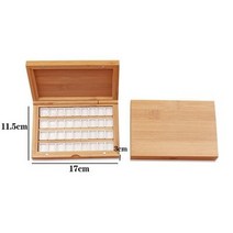 24/36 하프 팬이 있는 대나무 수채화 페인트 팔레트 그림 미술 용품 휴대용 빈 보관, [02] 36pcs