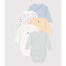 [쁘띠바또 현대판교] NTF43NB63F BU 멀티패턴 랩 바디수트 5팩(긴팔)