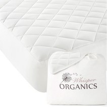651186 Whisper Organics Luxury Quilted Mattress Cover Exquisite Softness 100 Organic Cotton Protecto