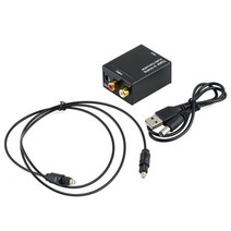 아날로그 오디오 컨버터 어댑터 RCA L / R 3.5mm 출력 포트에 광학 동축, 01 with 2xCable