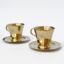 골드 티타늄 초이스 찻잔 커피잔 2P 세트
