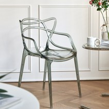 카르텔마스터체어 미드센츄리의자 정원 투명 플라스틱 카페 파이프 카페 스터디 넓은, 02.클리어 그레이