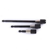 계량 측정 계측 3 개대 6.35mm 공압 스크루 드라이버 퀵 릴리스 비트 홀더 자동 잠금 바 육각 섕크 및 소켓 목공 수공구 고정밀 공구 철물, 검은색