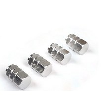 타이어 밸브캡 4개/가방 자동차 타이어 공기 밸브 캡 밀폐 플러그 커버 기아 소울 forte5 Cadenza Tellurid, 02 Silver