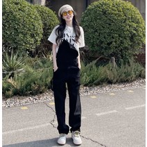 봄여름 프렌치 밀크 스위트 코디 데님 멜빵바지 투피스 여