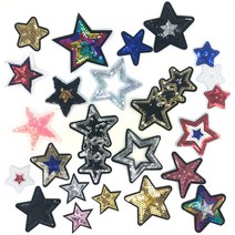 셀렉트와펜 스타즈 22종 세트 별와펜 와펜 열접착식 열스티커 다림질 자수 패치, 단품