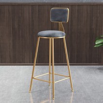 홈바의자 이케아 높은의자 아일랜드식탁 철제, 골드 체어 + 블랙 벨벳 75cm
