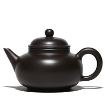 호화랑 자사호 도자기주전자 티포트 심플티팟 오건강작가 순수공제작 흑니 수평호 130ml tt807