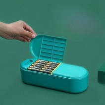 건전지보관함 코드 케이스 수납 파우치 플라스틱 가방, 3개의 층 백색 회색