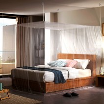 [알뜨리] 캐노피 사각 모기장 텐트 단품 퀸킹(스텐봉 미포함) 침대 모기장, 상세 설명 참조