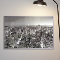 1358K 뉴욕의야경컬러흑백_중형메탈액자, 2타입, 그레이