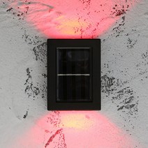 LED 솔라 블랙 태양광 벽부등 2p세트 무선 테라스등, 상세 참조