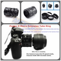 PK 확장 튜브 매크로 링 Pentax K 마운트 렌즈 K-5/K-7/K-X/K-r K-01 K110D K50 카메라와 호환 가능, 한개옵션0