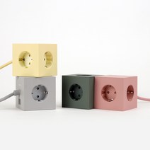 AVOLT 큐브 디자인 USB 3구 1.8M 멀티탭 콘센트, 그레이