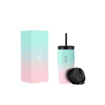 아이언플라스크 노마드 텀블러 - 591.5mL20온스 뚜껑 2개빨대플립 진공 단열 스테인리스 스틸 병 이중 벽 보온 커피 여행용 머그 금속 물통, 20.0 ounces_Rose Gold