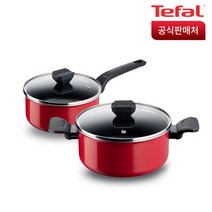 테팔 심플앤이지 냄비 2종 세트, 레드, 편수냄비 18cm + 양수냄비 20cm