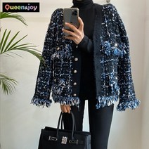 퀸앤조이 트위드 니트 가브리엘 가디건