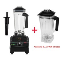 성능좋은 BPA 프리 2L 병 2200W 전문 스마트 타이머 사전 프로그램된 블렌더 믹서 쥬서 푸드 프로세서 아이스 스무디 크러셔, 01 EU 플러그, 05 With Extra 2L Jar