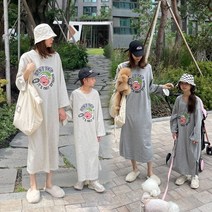 윤지몰 맘커플룩 뽀빠이 롱트임 원피스 여아 엄마랑 편한치마