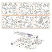 동물색칠하기 유아그림 뗐다붙였다스티커 유아드로잉 유아색칠 그림도안 IQ, 상세페이지참조
