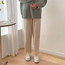 셀러허브(잡화) 여자 골지 니트 일자 임부복 밴딩 팬츠