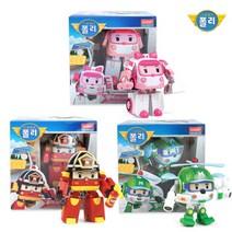 [로보카폴리(아동)] [ROI TOYS] 로보카폴리 변신로봇 디럭스 3종세트(로이 엠버 헬, 상세 설명 참조