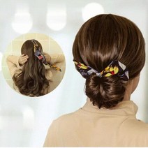 22 색상 Deft Bun 여성용 머리띠 헤어 액세서리 소녀 귀여운 머리 밴드 로프 빈티지 헤어 보우 밴드 2021 New Hair Bun Maker, 1개, 12 s-champange-01 싱글 사이즈