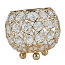 골드 크리스탈 티 라이트 캔들 홀더 Tealight 촛대 웨딩 다이닝 룸 테이블 장식 선물 크리스탈 캔들 스탠드, 메탈 크리스탈, 금