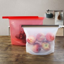 실리콘 지퍼백 스탠딩 푸드백 육수 저장팩 사이즈 4종, 반투명, 2000ml, 1개