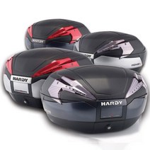 HARDY 하디 HD48 원터치 오토바이 탑박스 48L 샤드, 다크그레이/레드렌즈