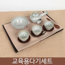 귀얄청 3인 12P 교육용 다기세트 유아용세트 전통찻잔 다도세트 피팟 티포트 차주전자 차포트 다관 숙우 차시 차탁 다포 차쟁반 선물 다기 다도, 본상품선택