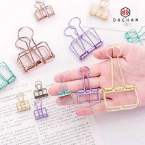 대한 문구 사무용 클립 파일 철 와이어 사각 집게 소 중 대 3사이즈 단품, 와이어 사각집게 골드-대