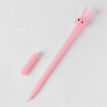 뚜껑형 캐릭터 검정색 볼펜 0.5mm-토끼 핑크 필기감 의미있는선물 선물용볼펜 고급볼펜세트 사무용품 다꾸펜 선물용고급볼펜 감성문구 그립감좋은