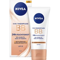 Nivea Toned Day Cream Essentials 니베아 톤 수분 독일 비비 크림 에센셜 5In1 미디엄 다크 50ml, 1개, 기본