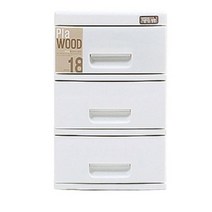 창신리빙 플라우드 서랍장 18 3단, 화이트, 1개