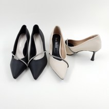 여성 큐빅 힐 스틸레토 구두 7cm