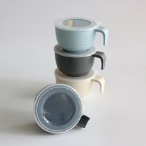 전자레인지 냉동밥 죽 계란찜 간식보관 용기 그릇 일체형손잡이볼 550ml, 아이보리