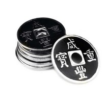마술 카드 도구 플레잉 용품 5 pcs 중국 동전 트릭 우리 반 달러 크기 동전 액세서리 사 트릭 특수 효과 닫기 소품, 검은색