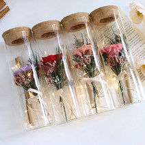 led프리저브드 카네이션 유리병편지 예쁜 편지지 세트 부모님 선생님 어버이날선물, 2.  카네이션 피치
