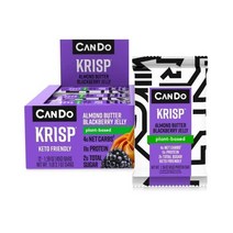 CanDo Keto Krisp 케토 스낵 바 12팩 아몬드 버터 블랙베리 젤리 저탄수화물 저당 고단백 글루텐 프리 바삭하고 하게 맛있는 건강식 대체품, 아몬드 버터 amp 블랙베리 젤_12개(1팩)