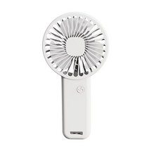 GS07 미니 핸드 헬드 휴대용 데스크탑 선풍기 USB 충전식 풍력 냉각 팬 기본 휴대 전화 브래킷 포함 야외 사무실용 신제품, [01] WHITE