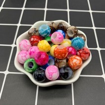 비즈 재료 구슬 도매 악세사리 재료 30pcs 12x10mm 큰 구멍 라운드 아크릴 보석 만들기 diy