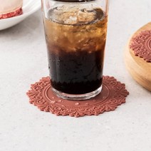 mh_국산 실리콘 컵받침 예쁜 티코스터 카페 커피잔 받침, 프리스 브릭레드