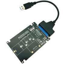 해외 MSATA-SATA 어댑터 B 키 m.2 SATA SSD-SATA 어댑터 카드 mSATA m.2 NGFF-USB 변환기-mSATA + M.2 2 i, with SATA cable_One Size, 상세 설명 참조0