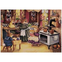 Peter Rabbit in Kitchen 14개입 십자수 키트 300x211스티치 64x49cm 이집트 면 실 빅! 카운트