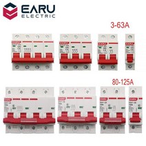 DZ47 400V 1-4P 3-125A c형 미니 회로 차단기 MCB 단락 과부하 보호기 35mm Din 레일 마운트 차단 용량 6KA, CHINA_4 | 10A