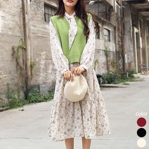 제이에프케이 나비넥타이 플라워 롱 원피스 3color 긴팔 원피스[AYN6OP300A]