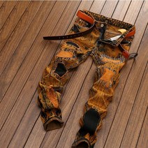 오토바이 할리 복고 유행 바지 찢어진 패션 청바지 가성비, 레트로