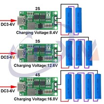 리튬 무선 회로 충전 모듈 5V TP4056 멀티 셀 업 부스트 LiPo 폴리머 이온 18650, 8.4S 2A